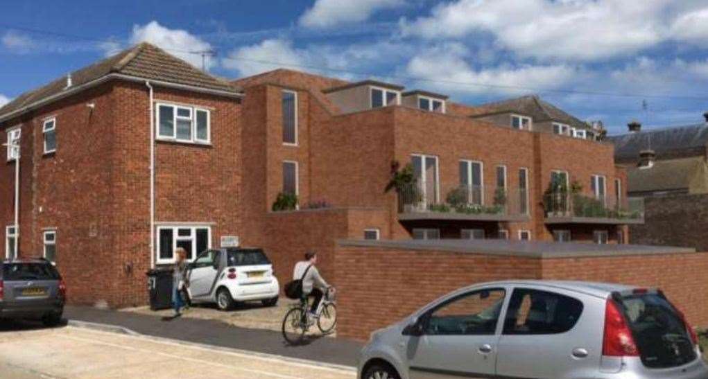 The approved scheme for the block of flats in Whitstable