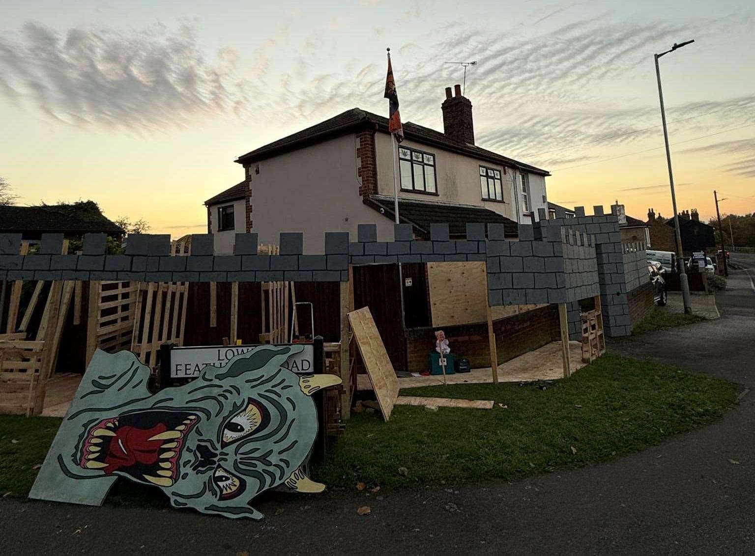 The popular Lower Rainham Road Halloween house in Gillingham is beginning to take shape. Picture: Kieron King