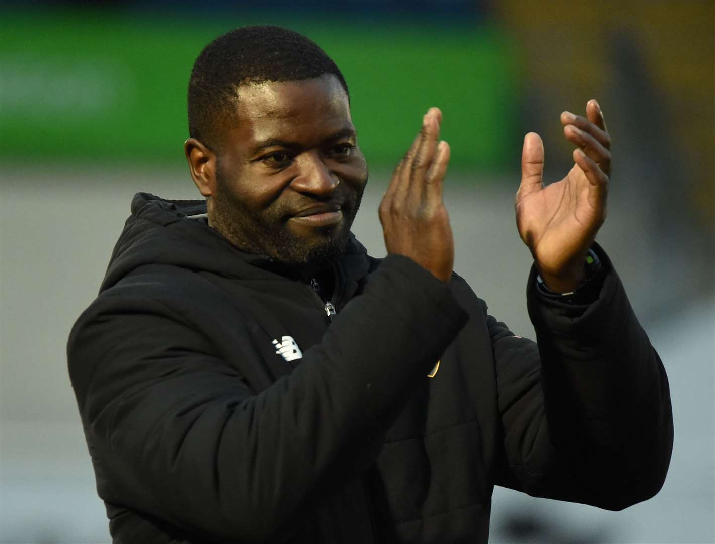 Maidstone United manager George Elokobi. Picture: Steve Terrell