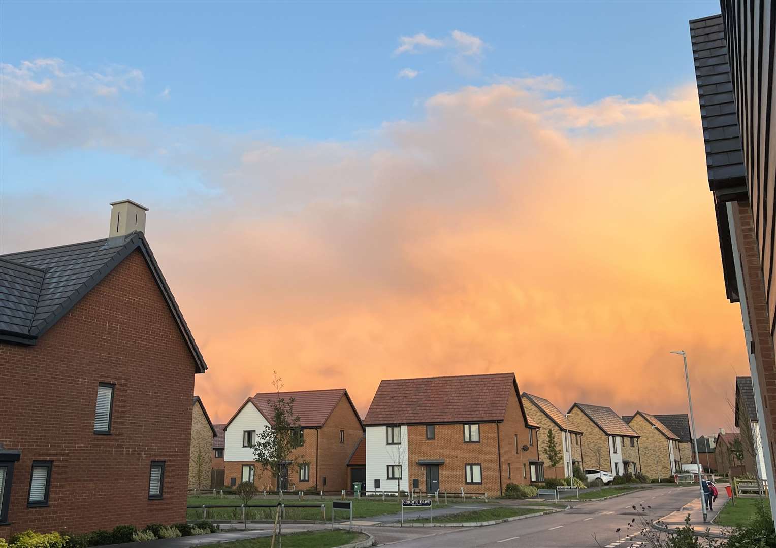 The red and orange clouds could be seen in Faversham