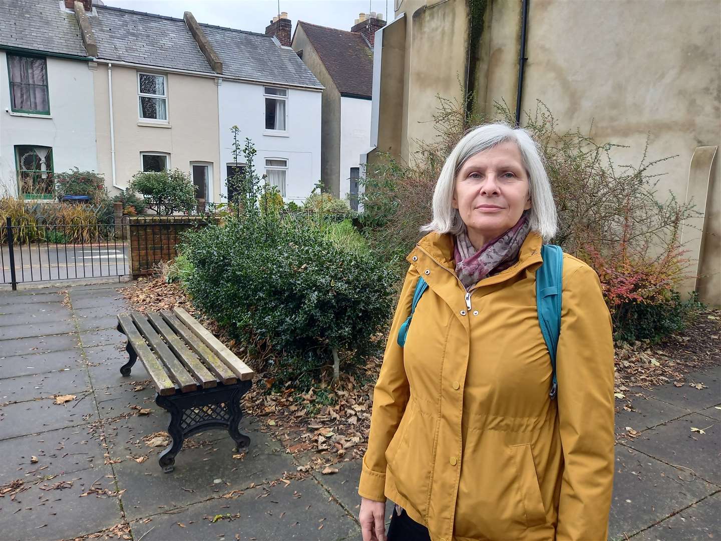 Cllr Pip Hazelton at the former play area