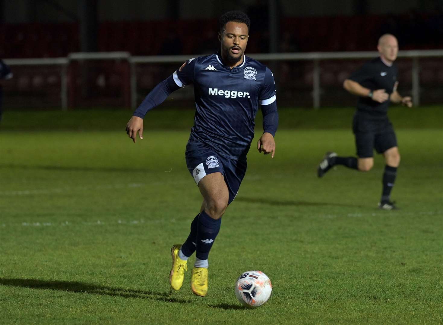 Substitute Chike Kandi drives forward. Picture: Stuart Brock