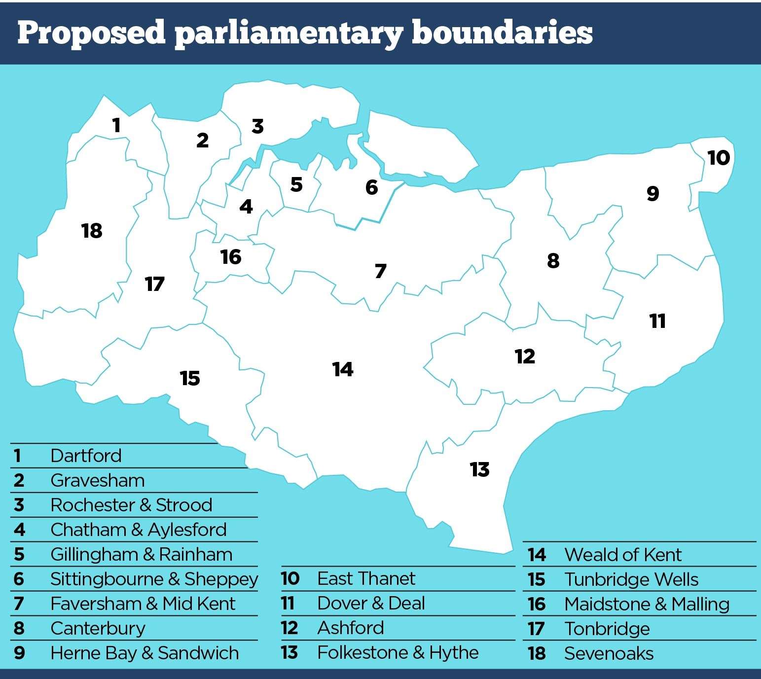 The proposed new parliamentary constituencies in Kent