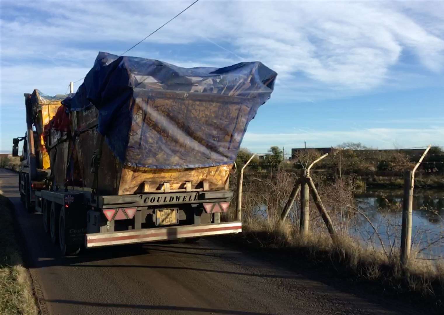 A lorry heading to the East Kent Recycling Plant