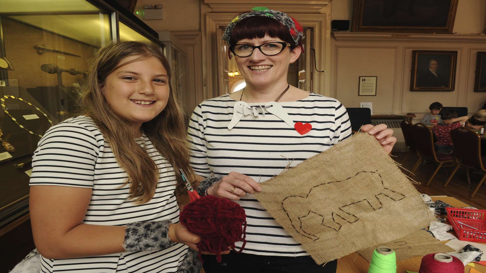 Julia Olszewska, aged 10, with artist Wendy Daws