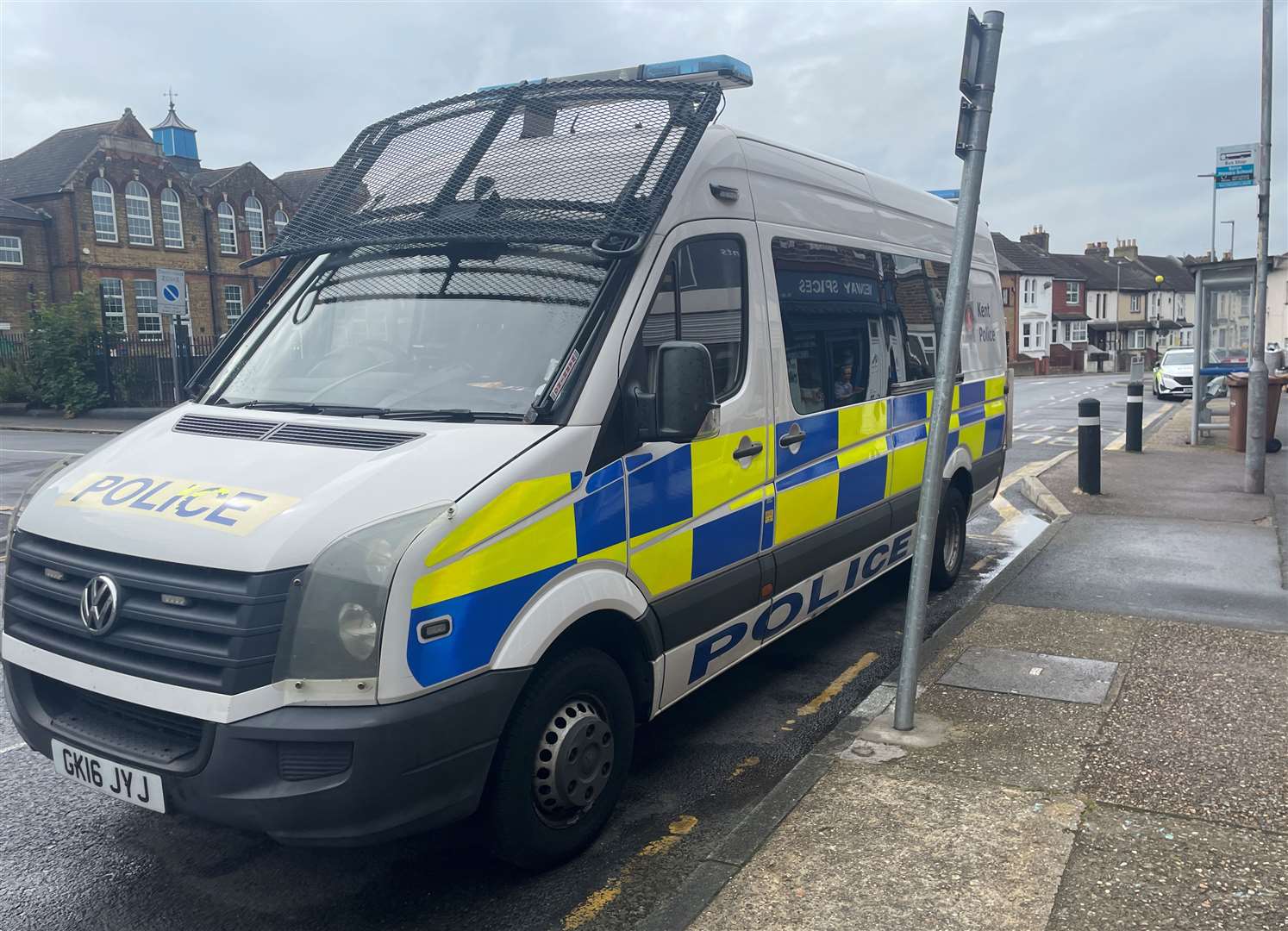 Police were seen opposite Byron Primary School in Gillingham. Picture: Sean McPolin