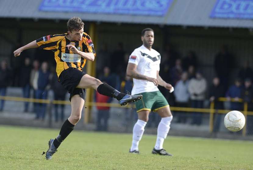 Folkestone's Johan ter Horst shoots against Horsham Picture: Gary Browne