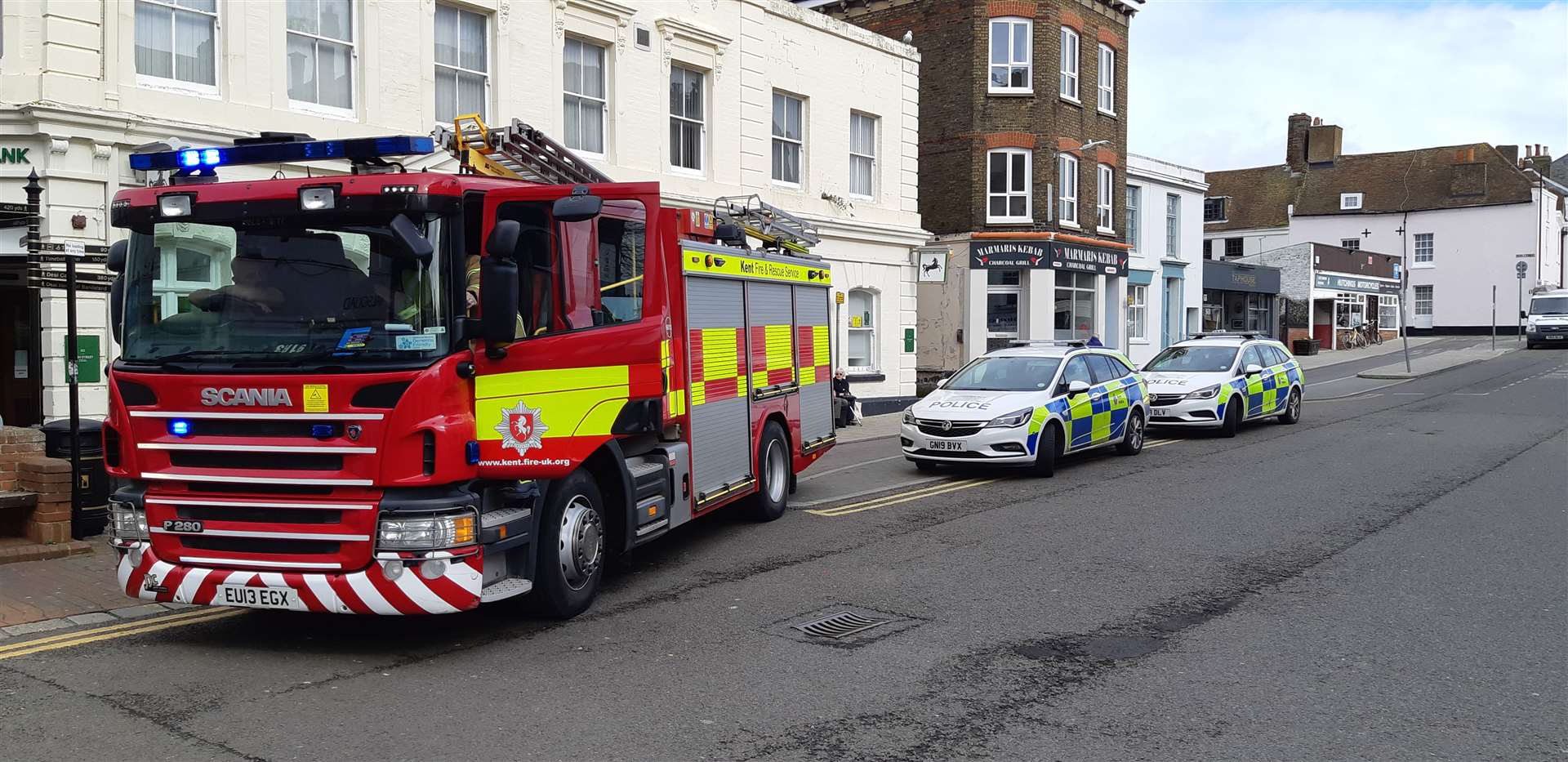 Police and the fire brigade around the corner at South Street. Picture: Sam Lennon