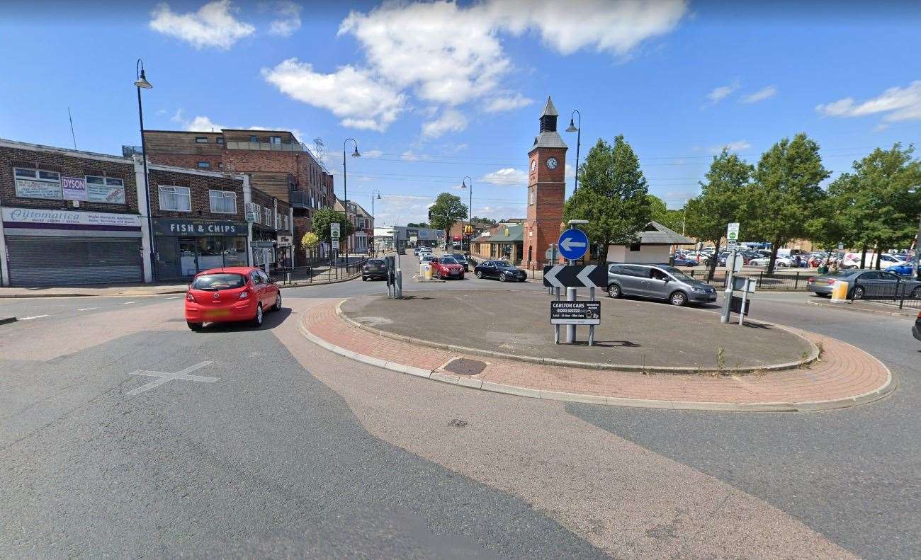 Crayford High Street has been closed following a burst water main. Photo: Google Earth (22464142)