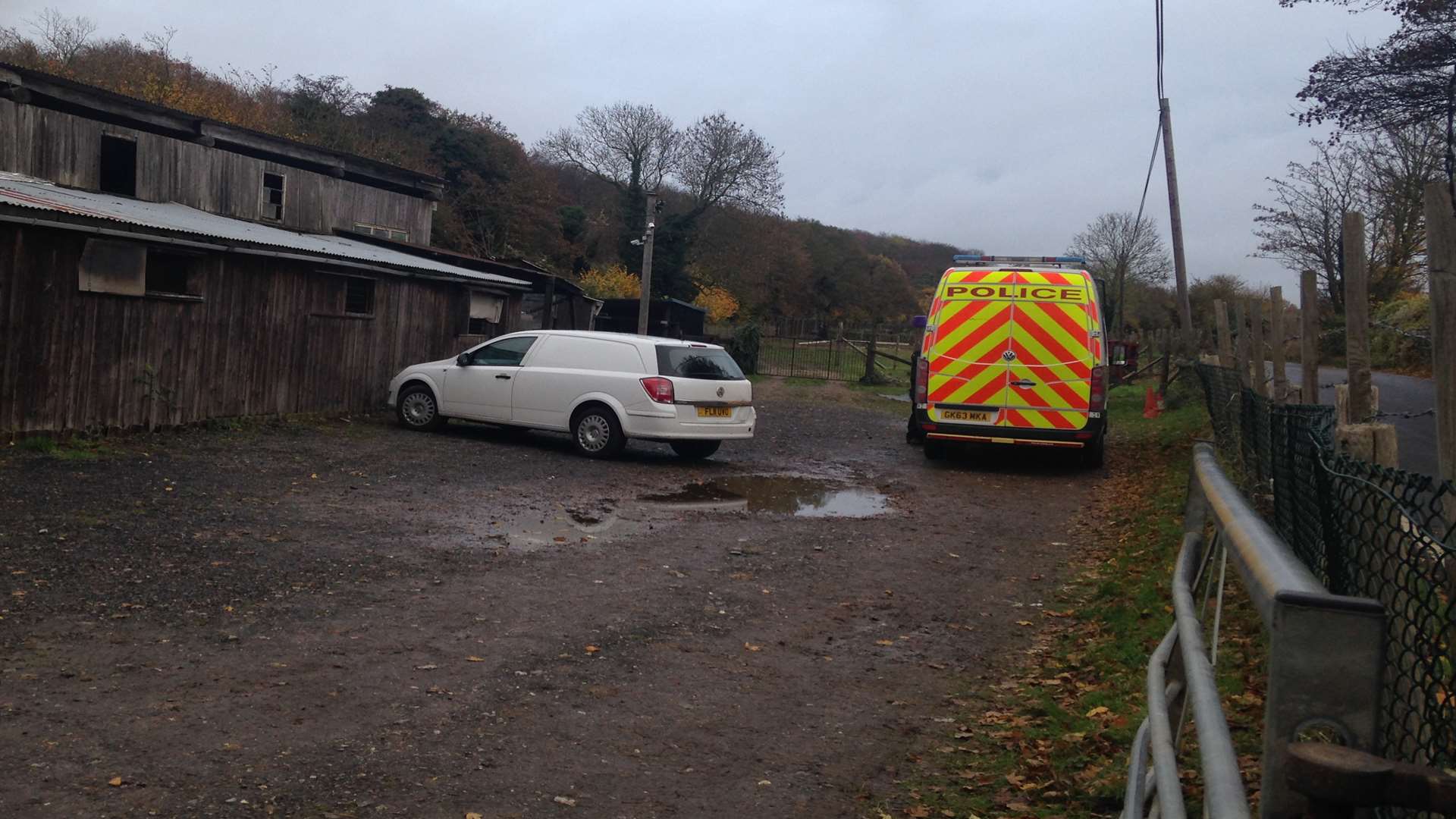 Police at the stables