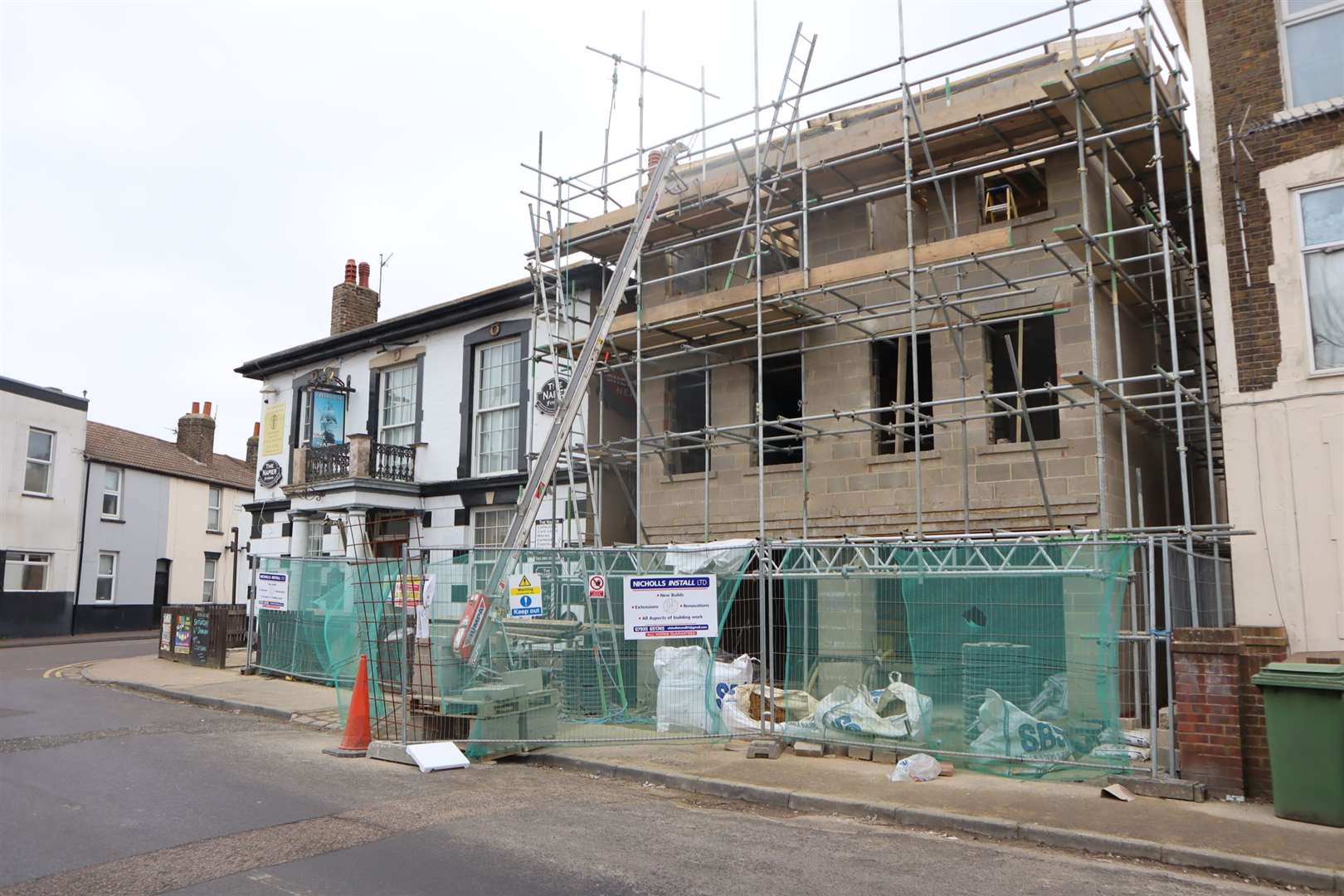 The Napier pub, left, at the junction of Marine Parade and Alma Road, Sheerness