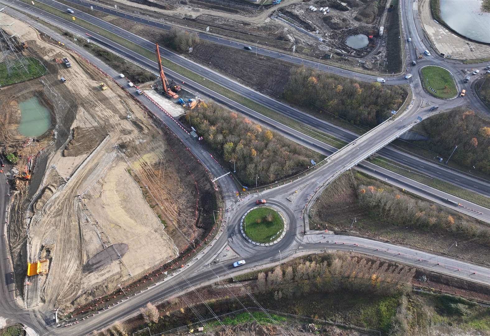 Work underway on the Grovehurst junction near Sittingbourne in November 2023. Picture: Phil Drew