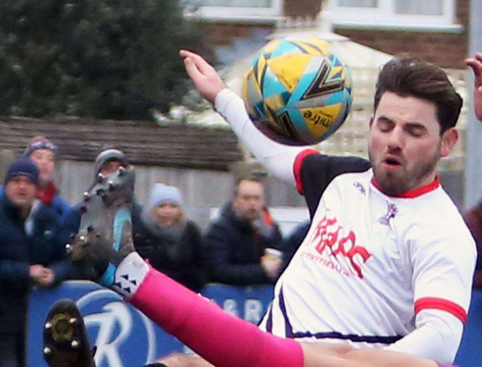 Ashley Miller - got a late Deal winning goal as the leaders won 3-2 at Whitstable on Easter Monday. Picture: Paul Willmott