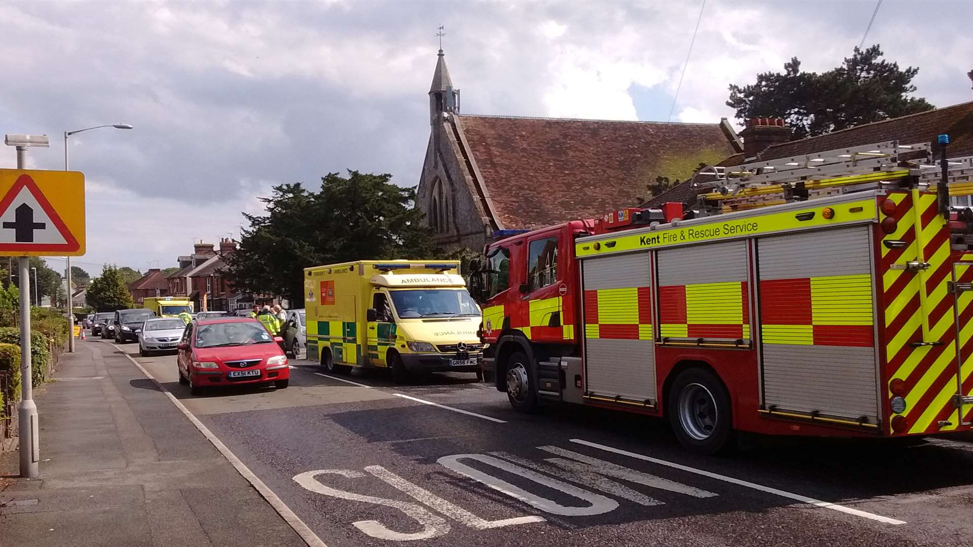 The scene in Hythe Road