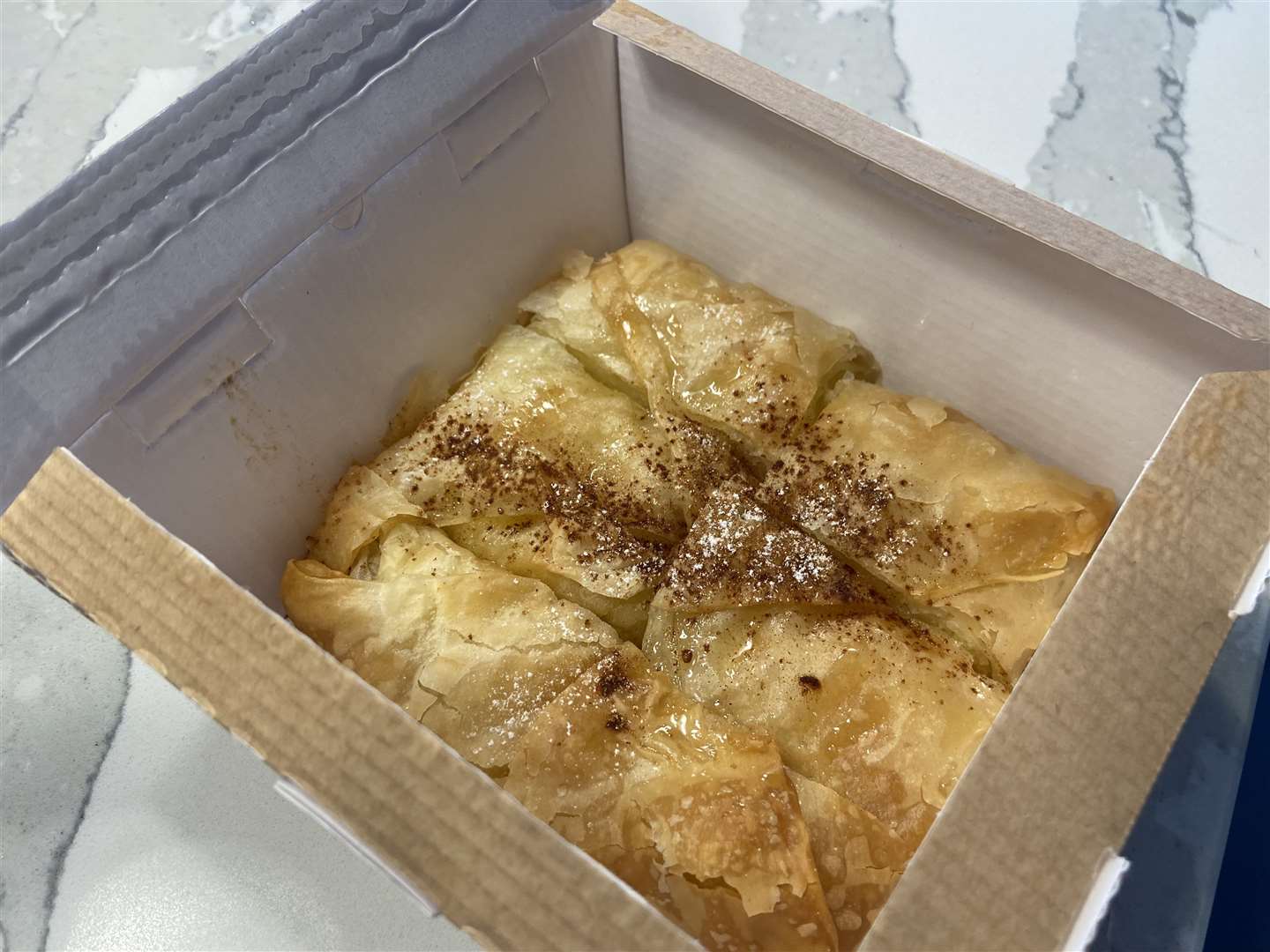 The Greek filo custard pie we chose in place of a baklava