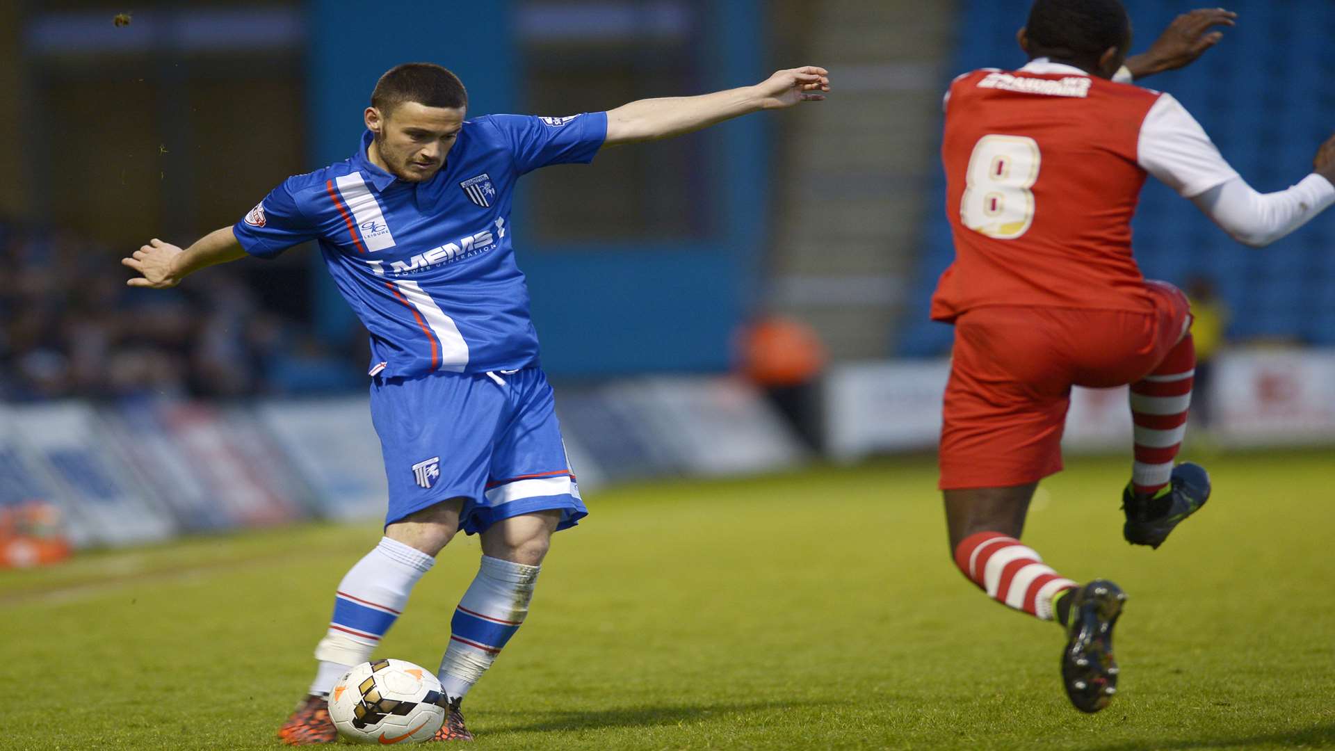 Josh Pritchard in action against Charlton in the Kent Senior Cup final. Picture: Barry Goodwin