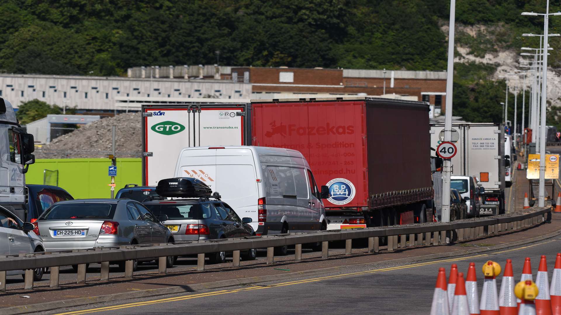 Traffic chaos in Townwall Street, Dover on Saturday, July 23