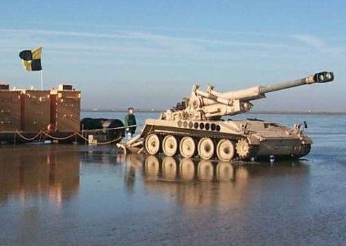 Military vehicles at Shoeburyness firing range