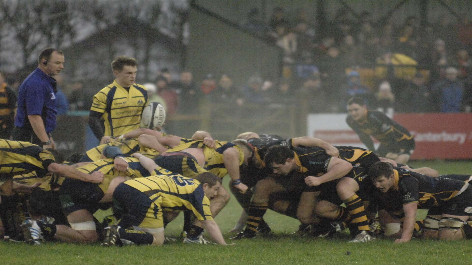 Canterbury (black and amber) take on Worthing at Merton Lane. Picture: Chris Davey.