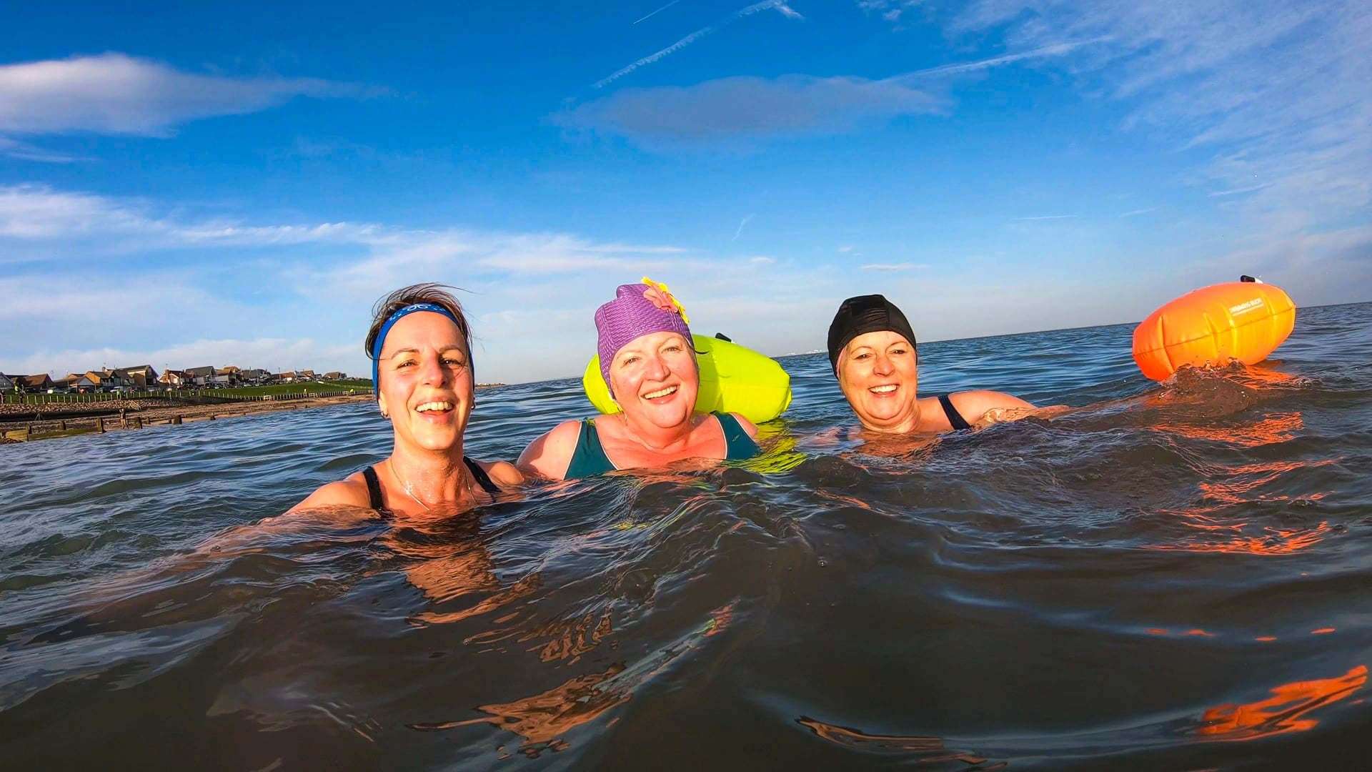 The Sheppey Bluetits 'wild' swimming club making a splash at The Leas, Minster. Picture: James Mead