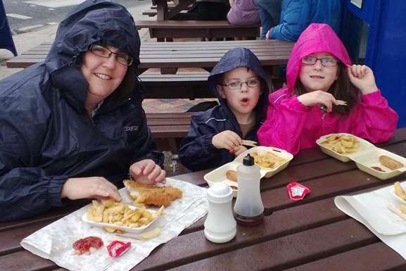 Elaine with son Jack, five, and seven-year-old daughter Sophie. Picture: James Collett