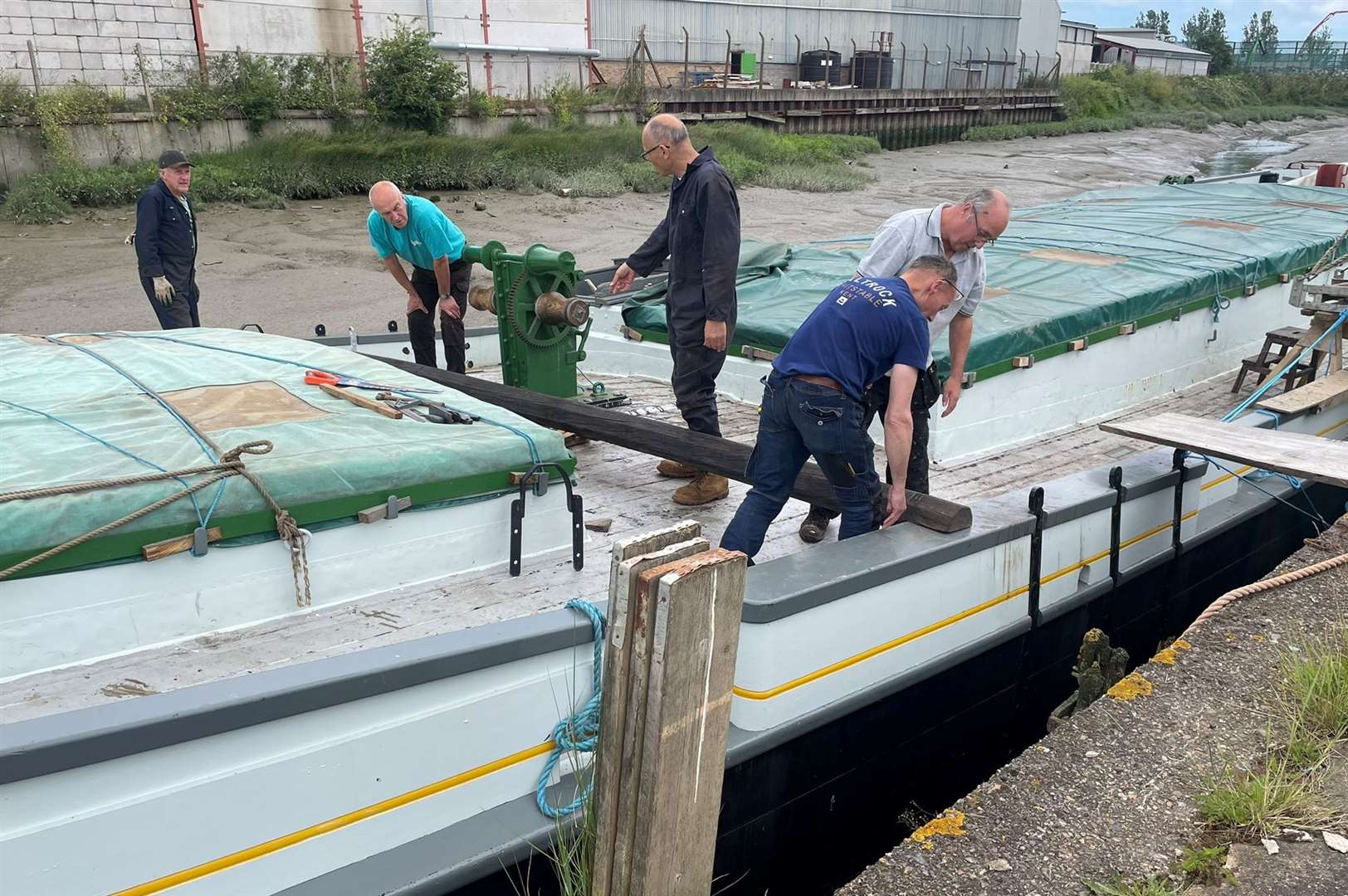 Raybel Charters volunteers at work on the Raybel sailing barge. Picture: Joe Crossley