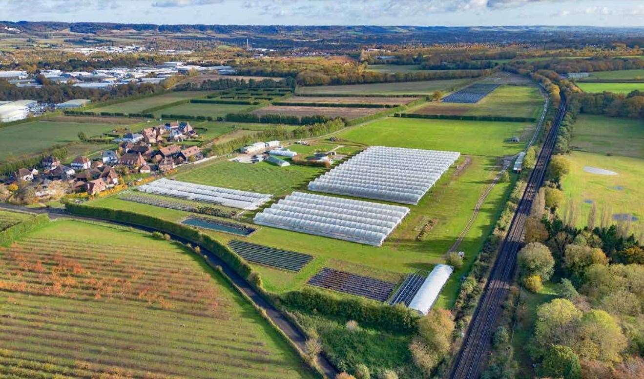 Looking east across the Bradbourne development site