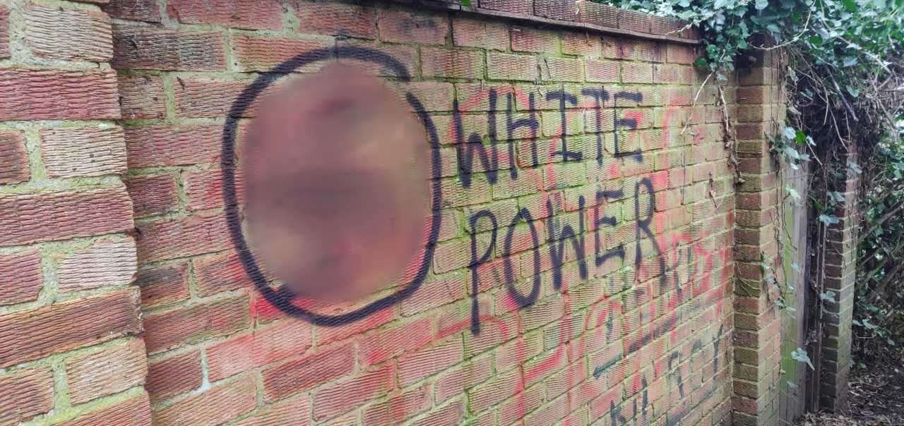 Racist graffiti was found in the alleyway off Heathfield Road in Maidstone