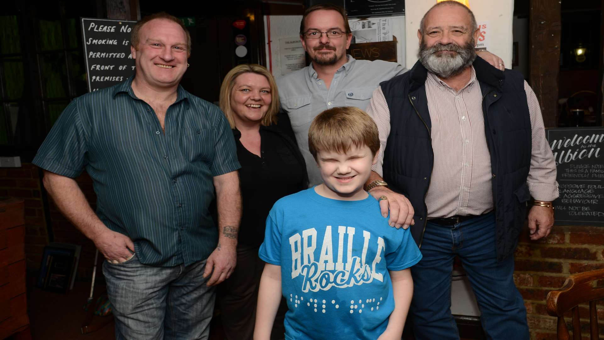 Andy Weller, Ian Rampton, Bill Barnes with Deb Aspland and Jamie before they faced the clippers