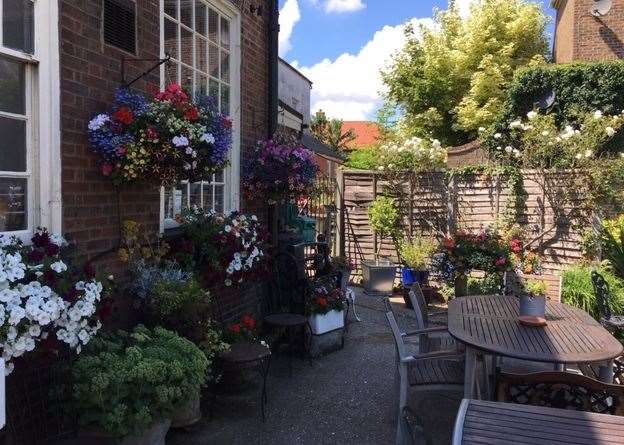 Behind this fence is the private garden favoured by John for his lunchtime nap