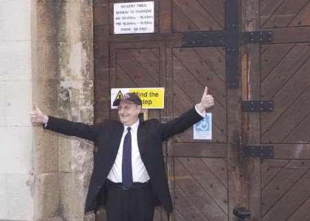 King outside the jail on his release today. Picture: JOHN WARDLEY