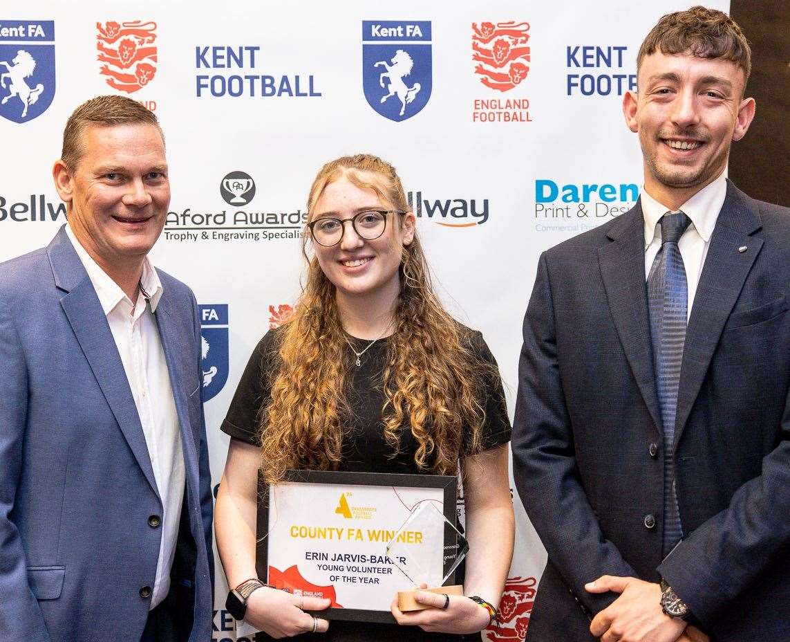 Young Volunteer of the Year - Ernie Jarvis-Baker. Picture: Kent FA