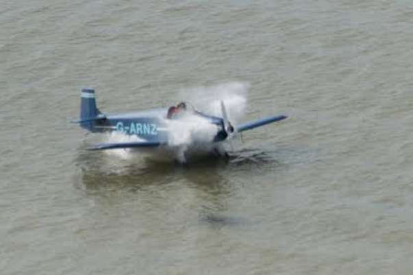 Nigel Hancock pictured the moment the aircraft ditched in the sea