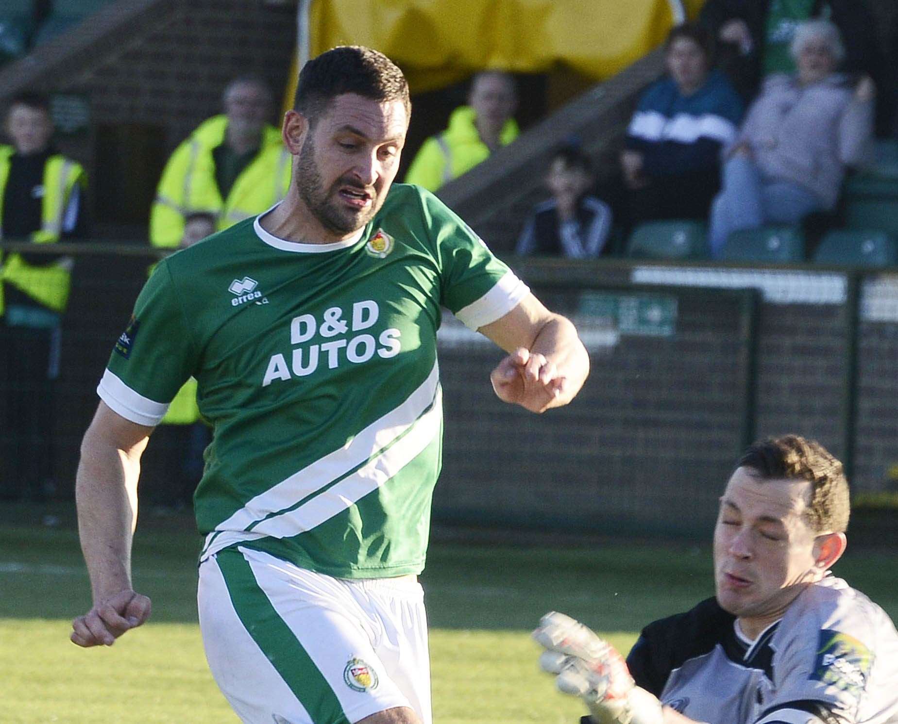 Ashford striker Jay May Picture: Paul Amos