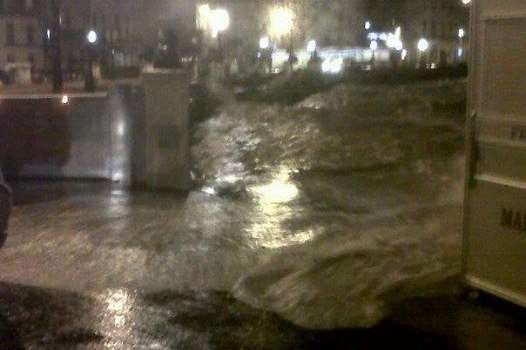 Water comes over a wall near the Turner Contemporary in Margate. Picture: Chris White