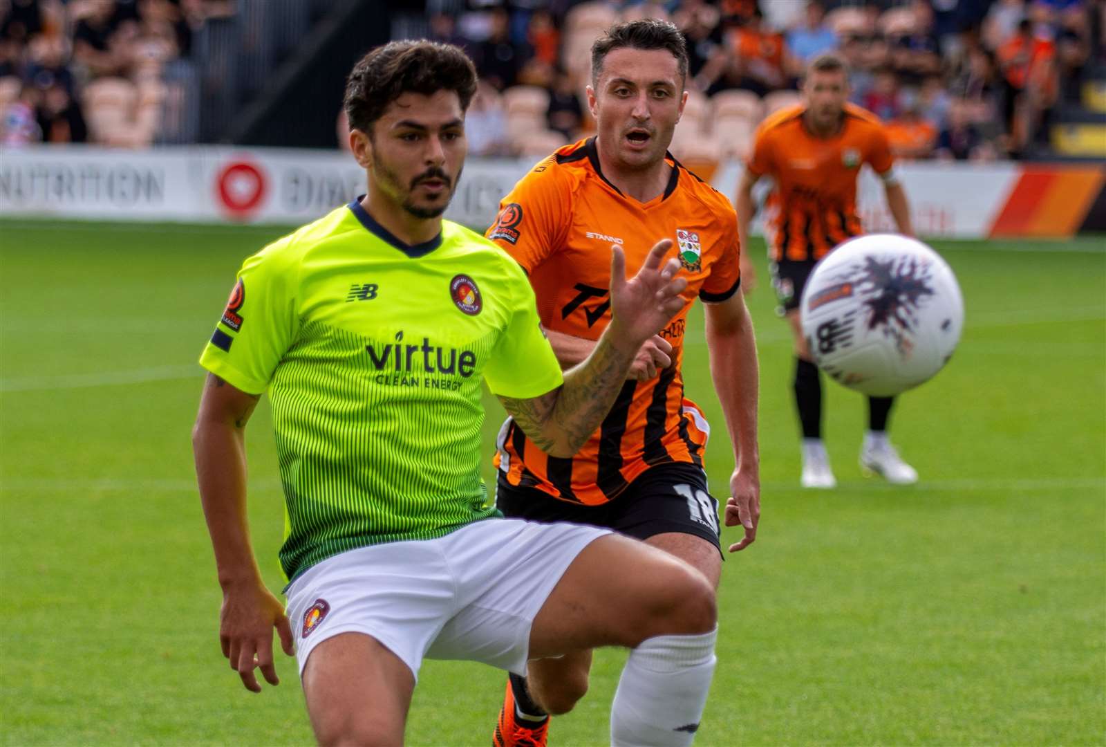 Ebbsfleet's Toby Edser on the ball at Barnet on Monday. Picture: Ed Miller/EUFC