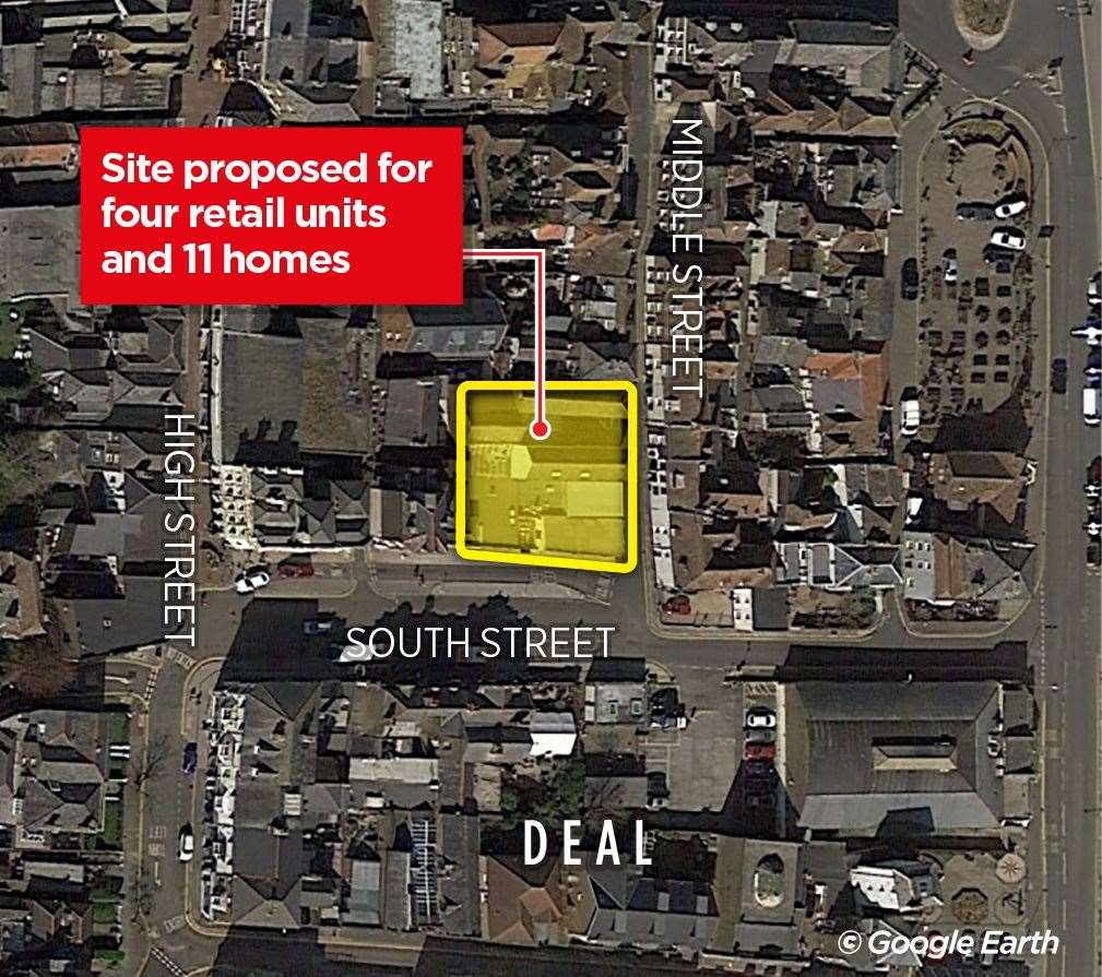 Four new shops and 11 homes could be built in South Street, Deal