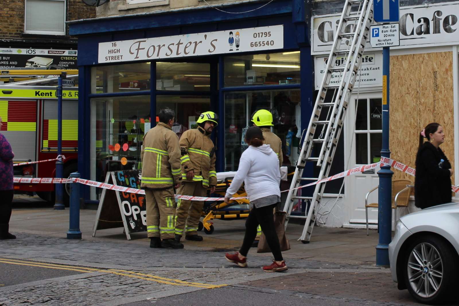 Flat above Gigi's cafe in Sheerness High Street where a 16-year-old girl fell out of a first-floor window