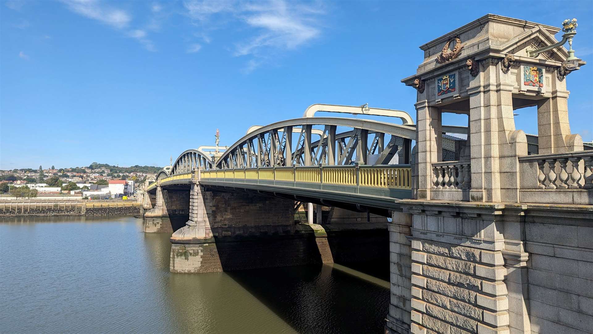 The Rochester Bridge across the River Medway