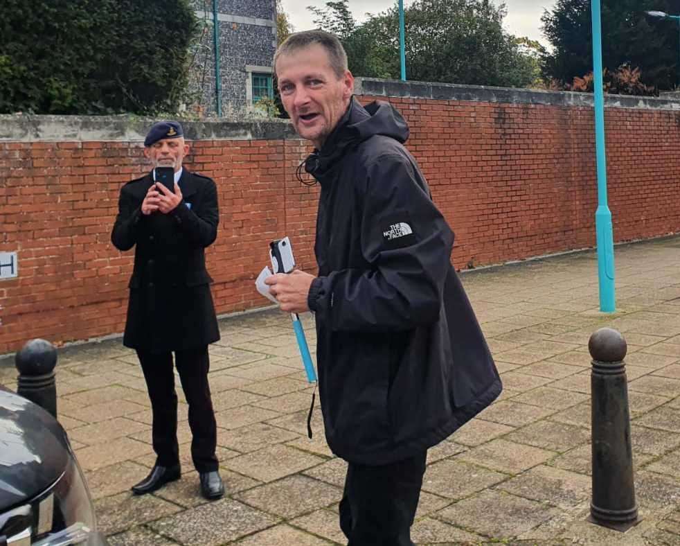 Leggett aka Active Patriot and Marcham aka Veteran outside Canterbury Crown Court