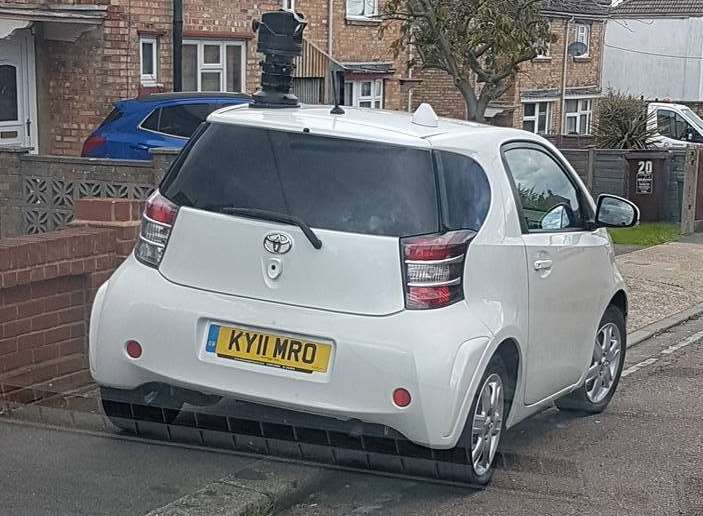 The car was spotted covering the pavement in Warden Road. Pic: Laura Arlington