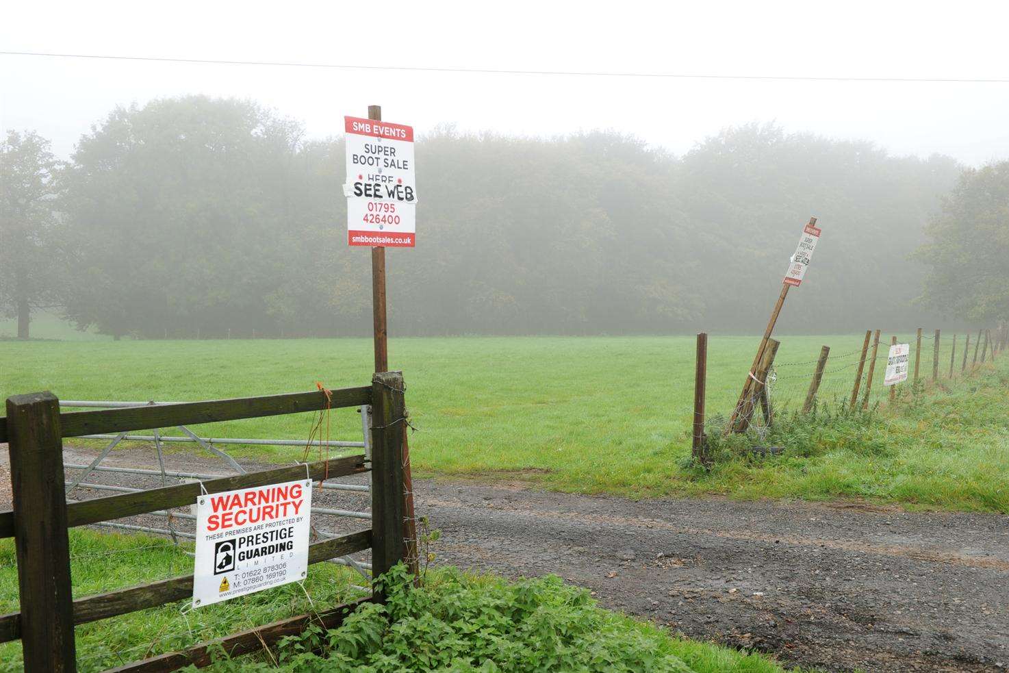 Wrotham Showground, where the boot fair took place