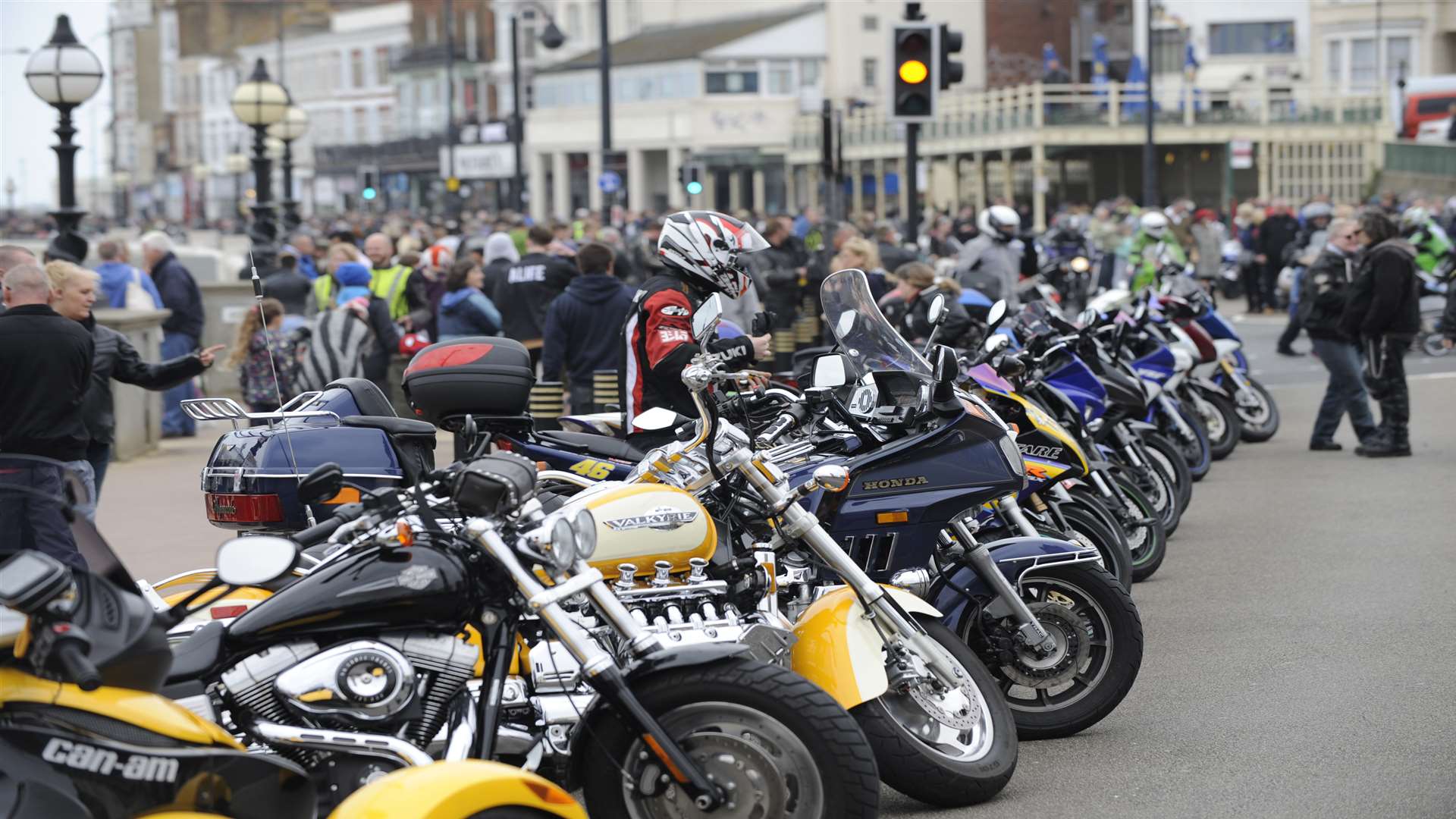 Thousands of bikes parked all over the town