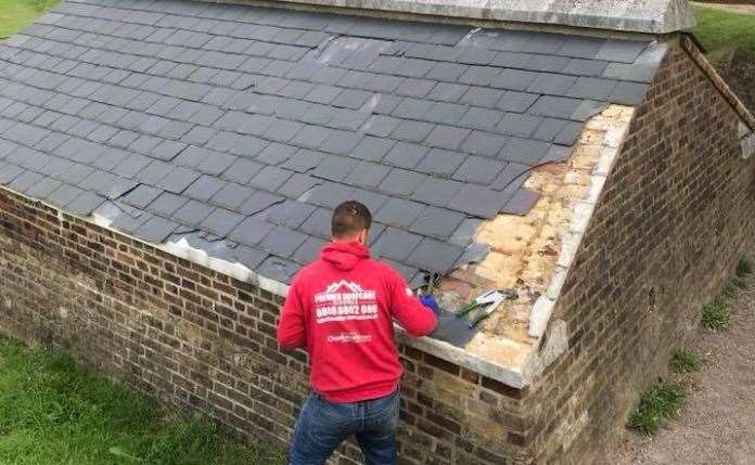 Lee's previous business fixed Fort Amherst's vandalised roof free of charge