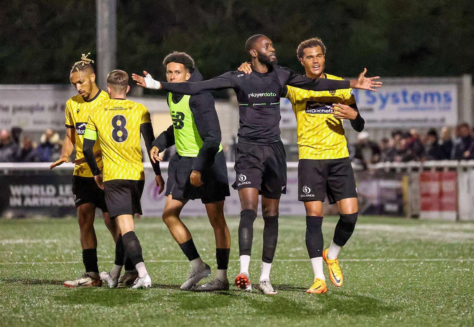 Mo Faal celebrates his injury-time winner. Picture: Helen Cooper