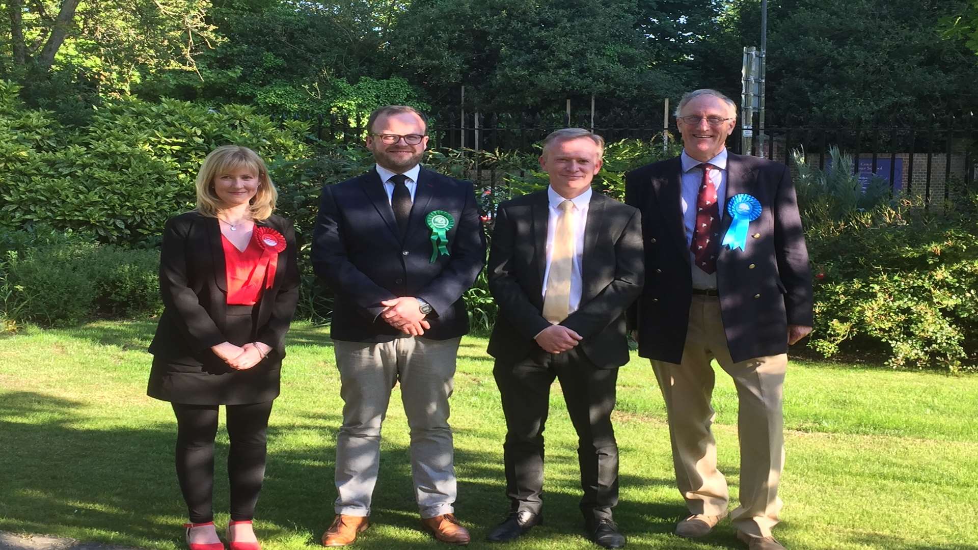 Labour candidate Rosie Duffield was joined by Henry Stanton of the Green Party, Lib Dem James Flanagan and Conservative Sir Julian Brazier,