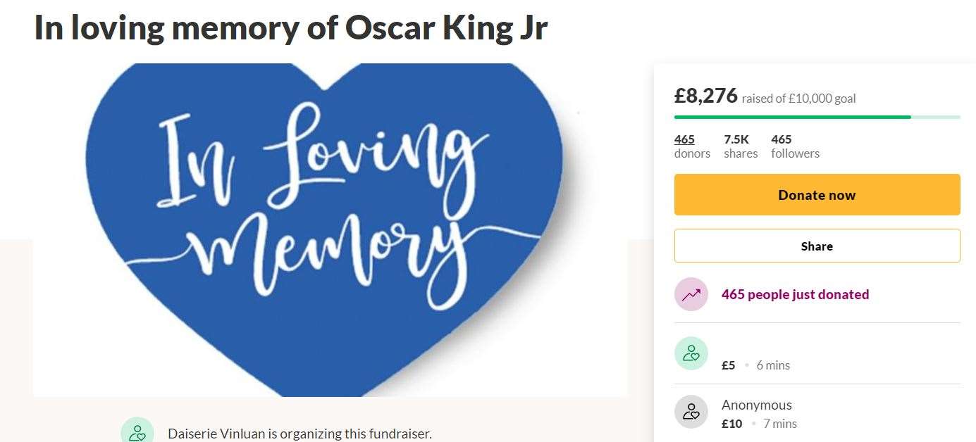 A GoFundMe page set up in honour of porter Oscar King Jr (GoFundMe/PA)