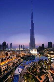 The Burj Khalifa dominates the Dubai skyline