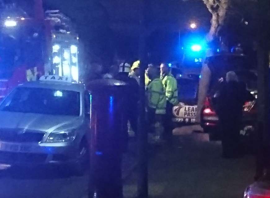 A car hit a wall in Sea View Road