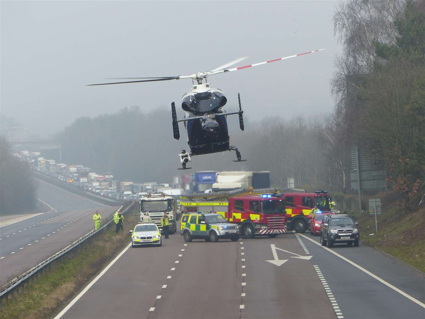 Emergency services at the scene. Picture: Andy Clark